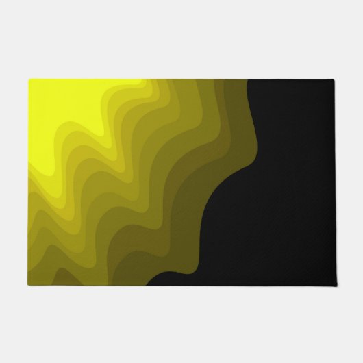 Paillasson Peinture abstraite noire et jaune (Devant)