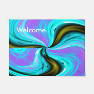 Paillasson Peinture abstraite violet tourbillon Welcome Doorm