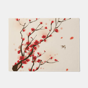 Paillasson Peinture asiatique de style, fleur de prune au