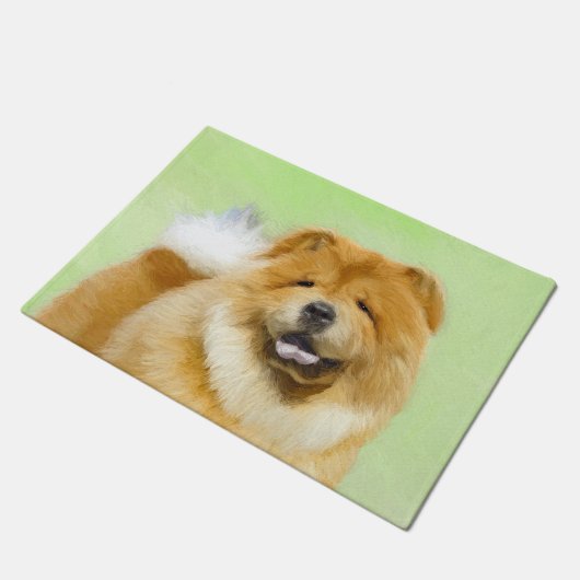Paillasson Peinture Chow Chow - Joli art original chien (Incliné)