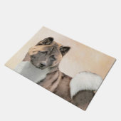 Paillasson Peinture d'Akita - Beau art original de chien (Incliné)