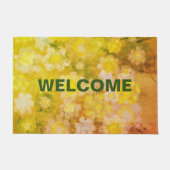 Paillasson Peinture d'aquarelle Abstraite de fleurs rétro (Devant)