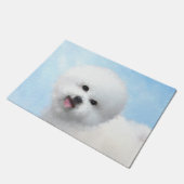 Paillasson Peinture de Bichon Frise - Cute Original Dog Art (Incliné)