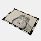 Paillasson Peinture de chien de berger de Shetland - art (Incliné)