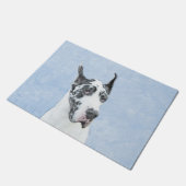 Paillasson Peinture de Great Dane (Arlequin) - Art original d (Incliné)
