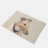 Paillasson Peinture de lévrier - art original mignon de chien (Incliné)