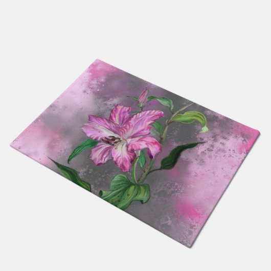 Paillasson Peinture de natte violet rose Lily (Incliné)