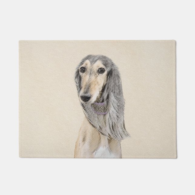Paillasson Peinture de Saluki (Faune) - Cute art original de  (Devant)