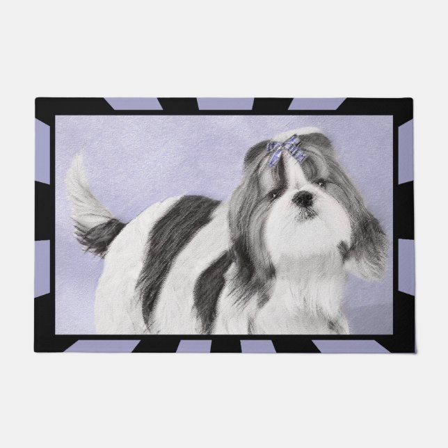 Paillasson Peinture de Shih Tzu - art original mignon de (Devant)