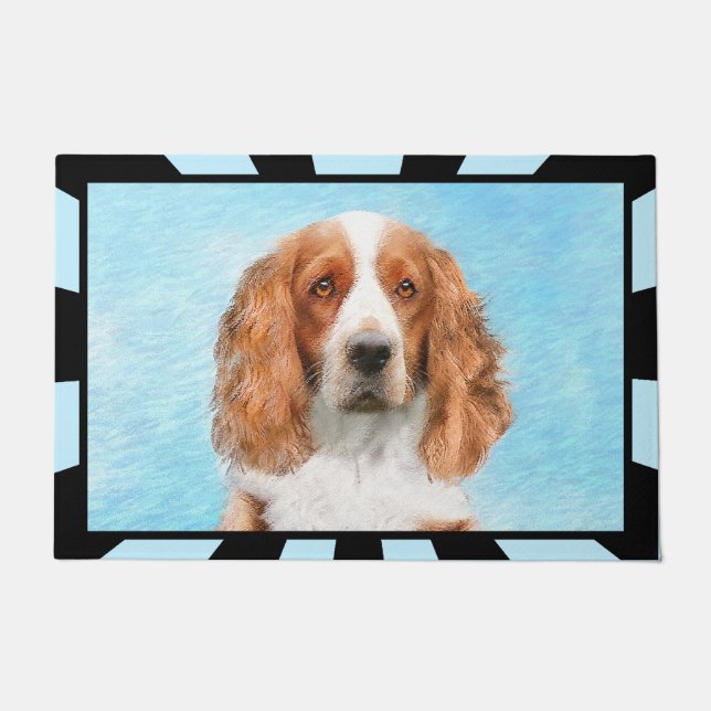 Paillasson Peinture d'espagnol Welsh Springer - Art original  (Devant)