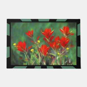 Paillasson Peinture indienne de pinceau - Art Fleur original