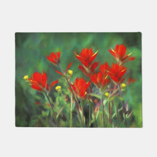 Paillasson Peinture indienne de pinceau - Art Fleur original
