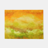Paillasson Peinture moderne, paysage abstrait, jaune, vert (Devant)