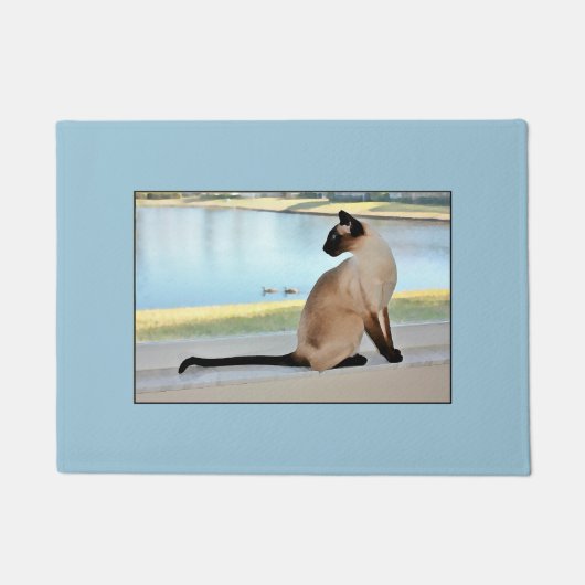 Paillasson Peinture paisible de chat siamois (Devant)