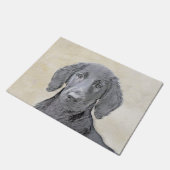Paillasson Peinture Retriever à revêtement plat - Art Chien o (Incliné)