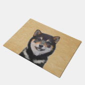 Paillasson Peinture Shiba Inu (Noir et Tan) - Art Chien (Incliné)