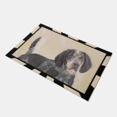 Paillasson Peinture sur pilon bleu - Cute Original Dog Ar (Incliné)