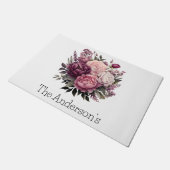 Paillasson Peonies Roses rose blanc violet Floral Flower (Incliné)