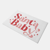 Paillasson Père Noël Baby - Typographie de Noël rétro (Incliné)