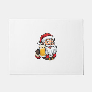 Paillasson Père Noël buvant de la bière Graphique de Noël