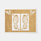 Paillasson Père Noël Empreinte Noël Flocon de neige blanc (Devant)