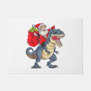 Paillasson Père Noël équitation Dinosaur T rex Christmas Boys
