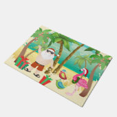 Paillasson Père Noël et oiseaux tropicaux Plage Noël (Incliné)