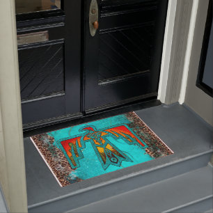 Paillasson Père Noël Fe Thunderbird Marbre Turquoise Leopard