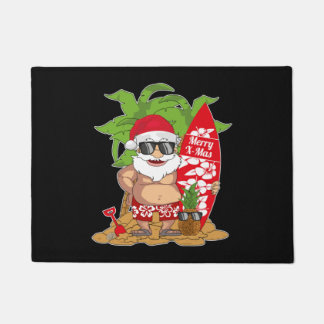 Paillasson Père Noël Hawaiian Surfing Noël en Juillet Cadeau