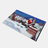 Paillasson Père Noël livre une cargaison de livres, (Incliné)