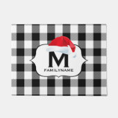Paillasson père Noël Noël noir blanc Buffle chèque Monogramme (Devant)