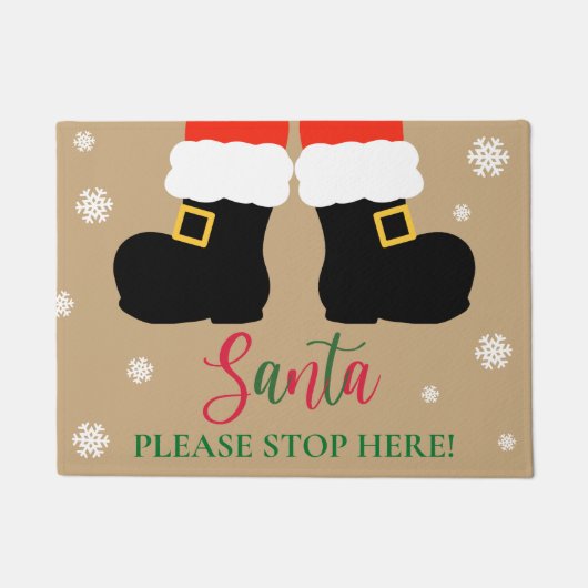 Paillasson Père Noël S'Il Vous Plaît Arrêtez Ici Noël Mignonn (Devant)
