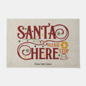 Paillasson Père Noël s'il vous plaît s'arrêter ici (Devant)