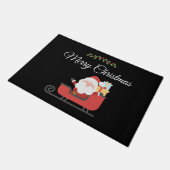 Paillasson père Noël Sleigh Holly Berry Joyeux Noël Rouge Ver (Incliné)