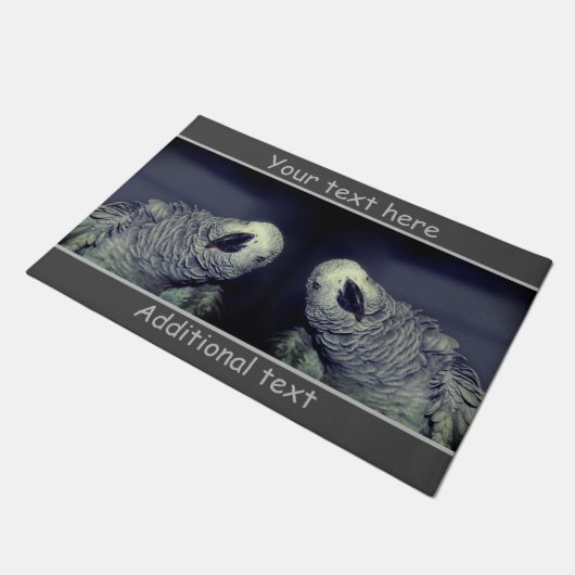 Paillasson Perroquet gris d'Afrique mignon oiseau Personnalis (Incliné)
