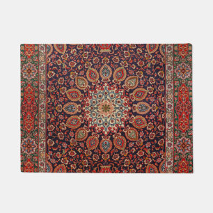 Paillasson Perse Tabriz Noir Radial Géométrique
