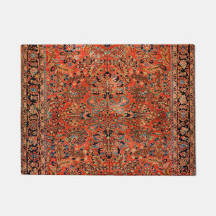 Paillasson Persia Sarouk Feuille jaune rouge