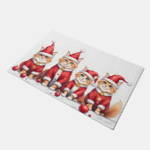 Paillasson Persian Cat Christmas Dress Santa Hat (Incliné)