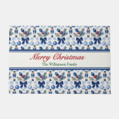 Paillasson Personalized Blue Christmas Vintage Nutcracker (Devant)