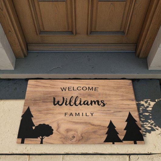 Paillasson Personalized Country Doormat - Pine & Tree Design
