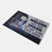 Paillasson Personalized Doormat, An Old Welder and His Spark (Incliné)