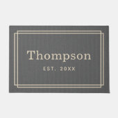 Paillasson Personalized Gray Beige Family Last Name Monogram (Devant)