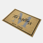 Paillasson Personalized Last Name Initial Est Year Coir Print (Incliné)