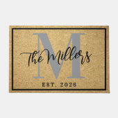 Paillasson Personalized Last Name Initial Est Year Coir Print (Devant)
