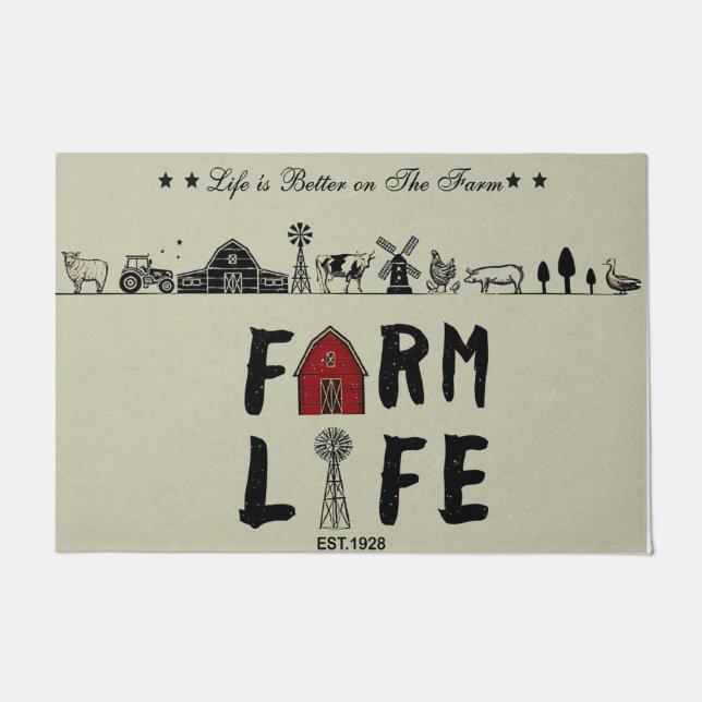 Paillasson Personalized Life Is Better On The Farm Doormat (Devant)