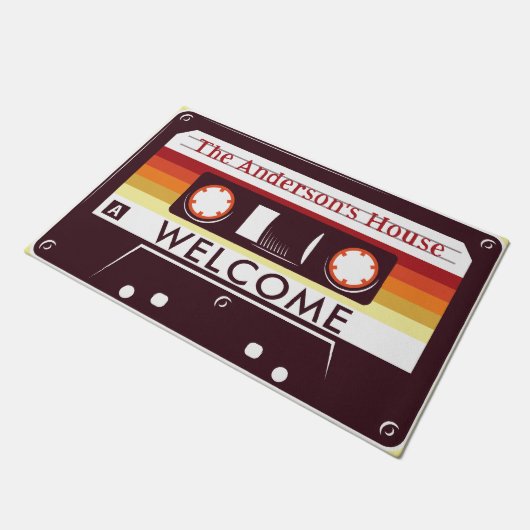 Paillasson Personnalisable Cassette Rétro Cassette Mixtape Ho (Incliné)