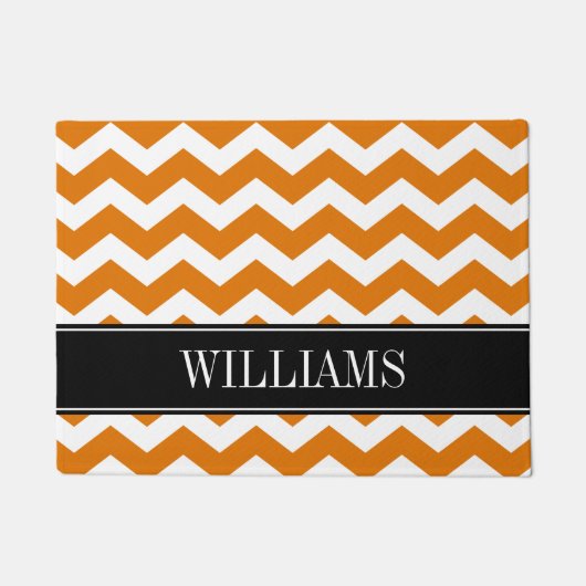 Paillasson Personnalisé Burnt Orange et Black Chevron (Devant)