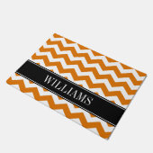 Paillasson Personnalisé Burnt Orange et Black Chevron (Incliné)