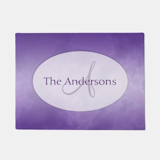 Paillasson Personnalisé en violet 18 x 24 (Devant)