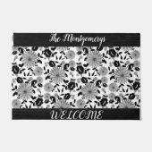 Paillasson Personnalisé noir blanc gris Shabby design chic (Devant)